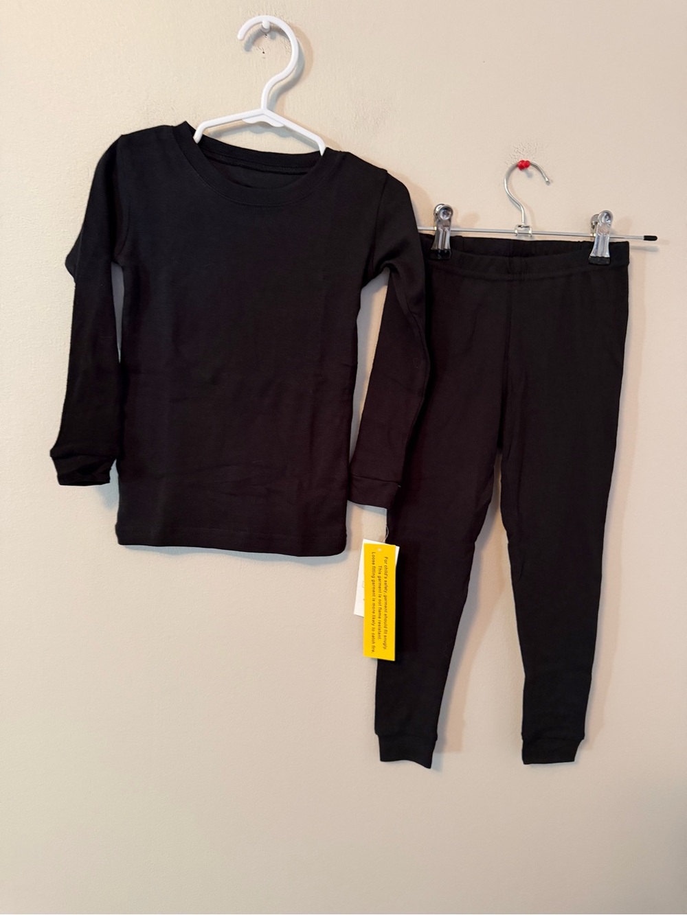 Leveret Black Two-Piece Pajama Set - Long Sleeve Top & Pants